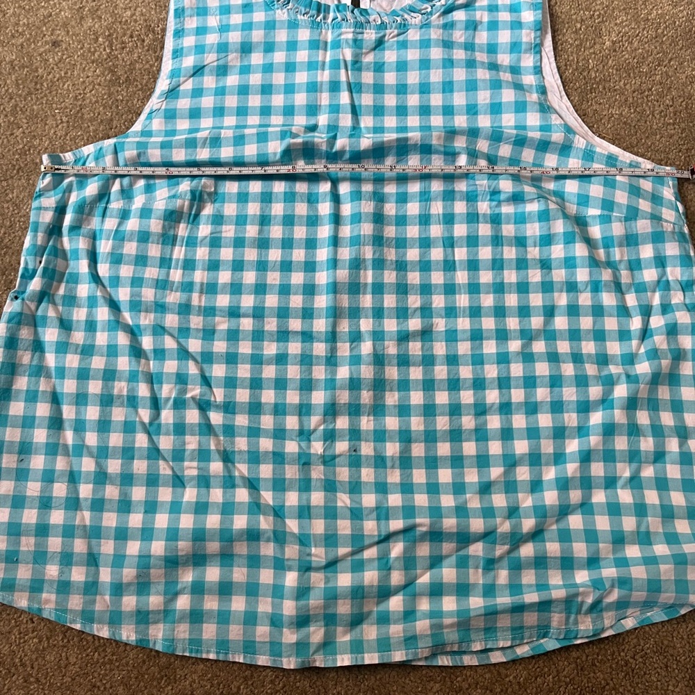 Brand new JCREW sleeveless blouse. Blue gingham - Picture 5 of 6